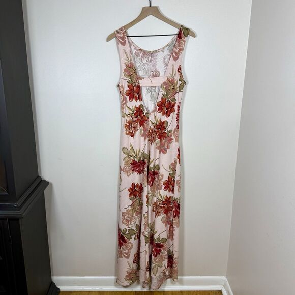 Paper Heart Anthropologie Womens Floral Linen Blend Sleeveless Maxi Dress XL - Picture 3 of 11